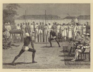 Croquis avec un régiment indigène de Bombay, une réunion athlétique